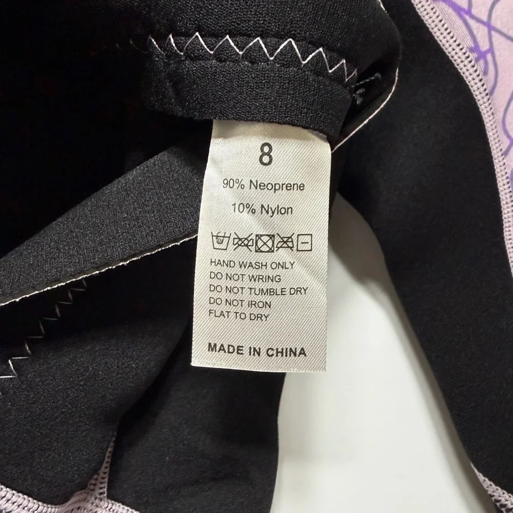 Vofiw Kids Wetsuit Size 8 Black Purple Neoprene Full Body Thermal Swimsuit Scuba